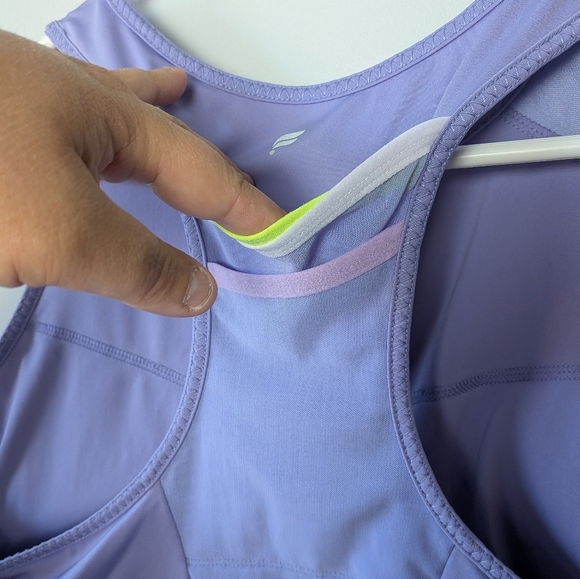 FABLETICS Women Lilac Sports Bra Size 1X Plus Size Back Pocket Activewear - Picture 5 of 7